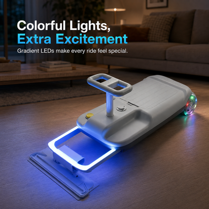 Kids Electric Ride-On Cleaning Car with Mop & LED Lights