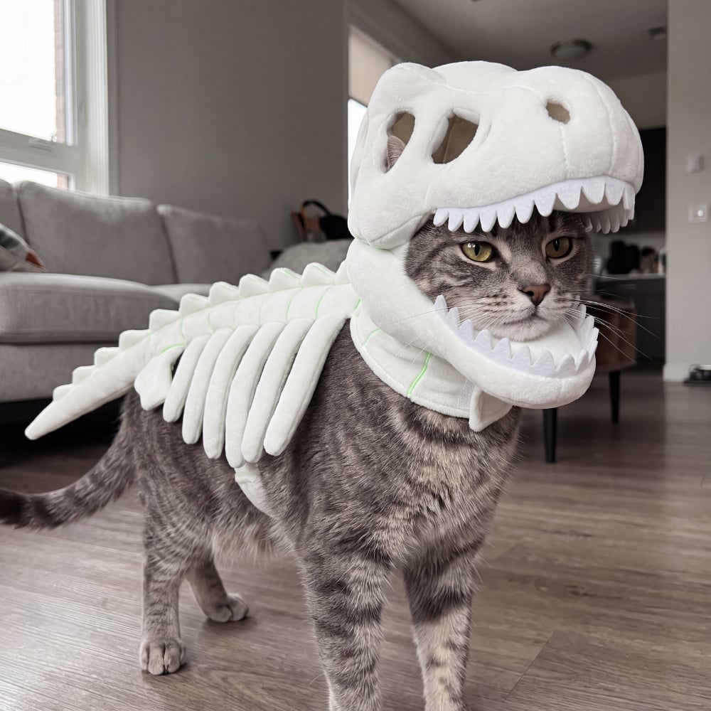 🦖 Halloween Season Sale 50% OFF– Glow-in-the-Dark Dinosaur Skeleton Pet Costume - White / 25 cm / Standard version