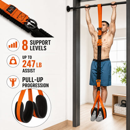💪Home Gym Upgrade 49% OFF – Suspension Resistance Trainer Kit for Strength & Pull-Up Training - Black / 255 lbs