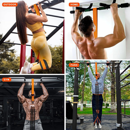 💪Home Gym Upgrade 49% OFF – Suspension Resistance Trainer Kit for Strength & Pull-Up Training - Black / 255 lbs