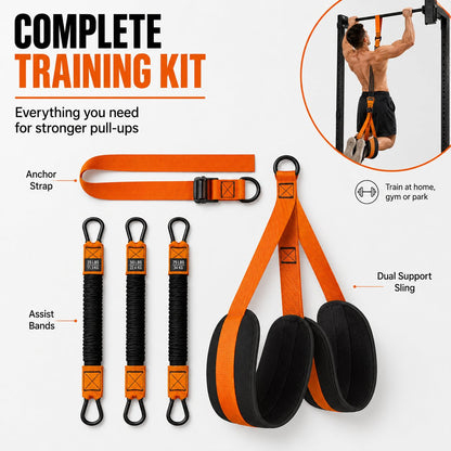 💪Home Gym Upgrade 49% OFF – Suspension Resistance Trainer Kit for Strength & Pull-Up Training - Black / 255 lbs