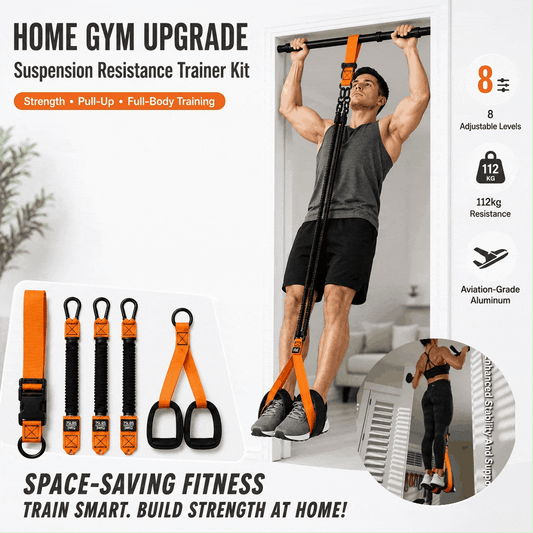 💪Home Gym Upgrade 49% OFF – Suspension Resistance Trainer Kit for Strength & Pull-Up Training - Black / 255 lbs