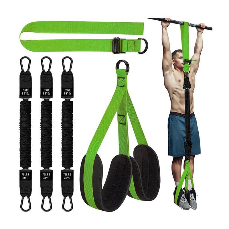 💪Home Gym Upgrade 49% OFF – Suspension Resistance Trainer Kit for Strength & Pull-Up Training - Black / 255 lbs
