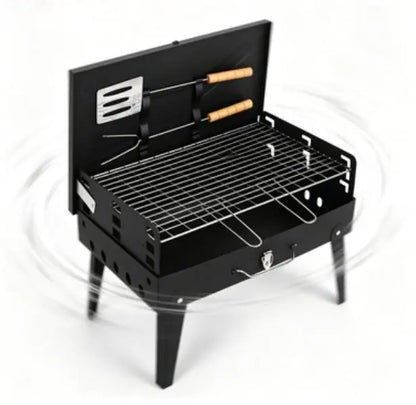 Portable Foldable Charcoal BBQ Grill with Carry Handle