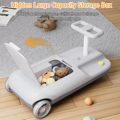 Kids Electric Ride-On Cleaning Car with Mop & LED Lights
