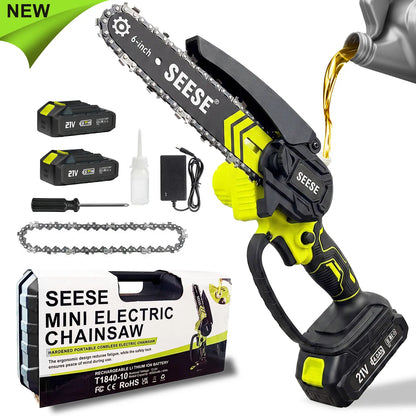 6-Inch Brushless Mini Chainsaw with Automatic Oiling System
