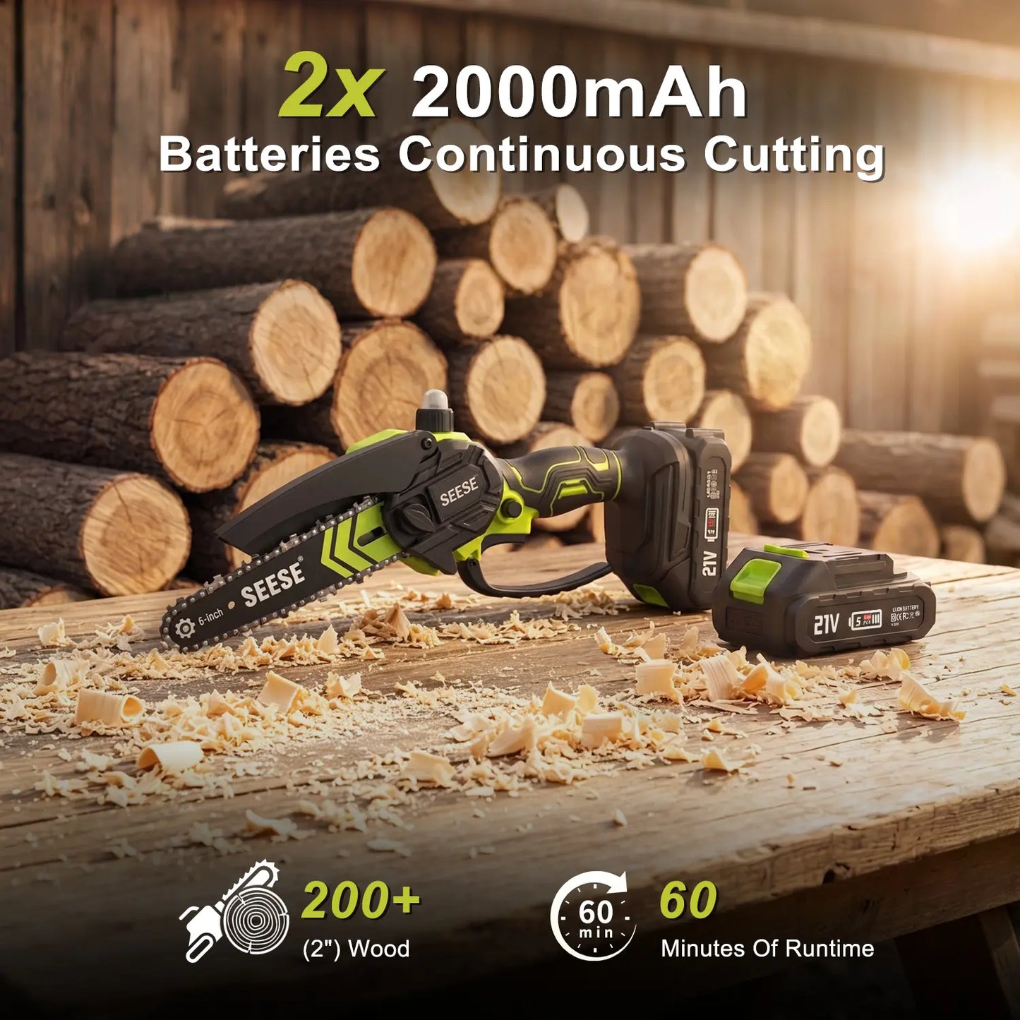 6-Inch Brushless Mini Chainsaw with Automatic Oiling System