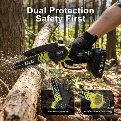 6-Inch Brushless Mini Chainsaw with Automatic Oiling System