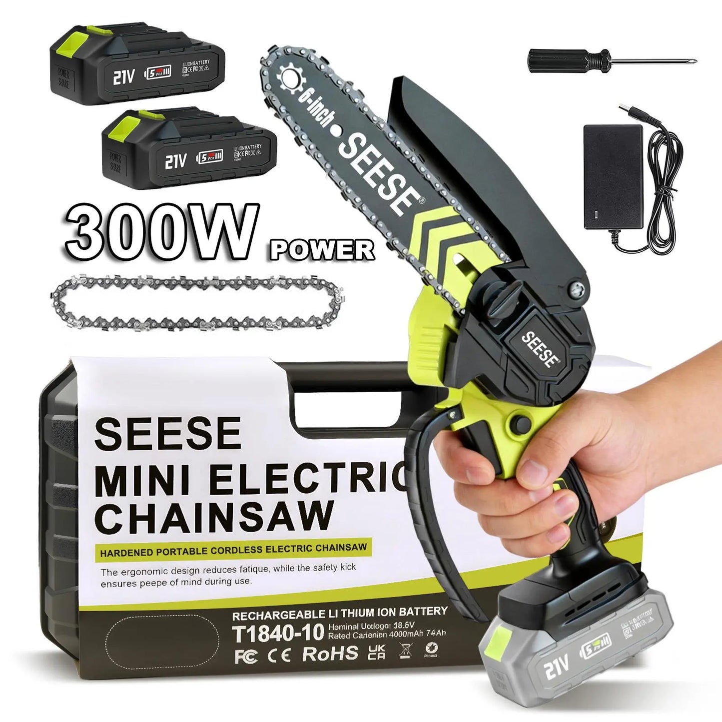 6-Inch Brushless Mini Chainsaw with Automatic Oiling System
