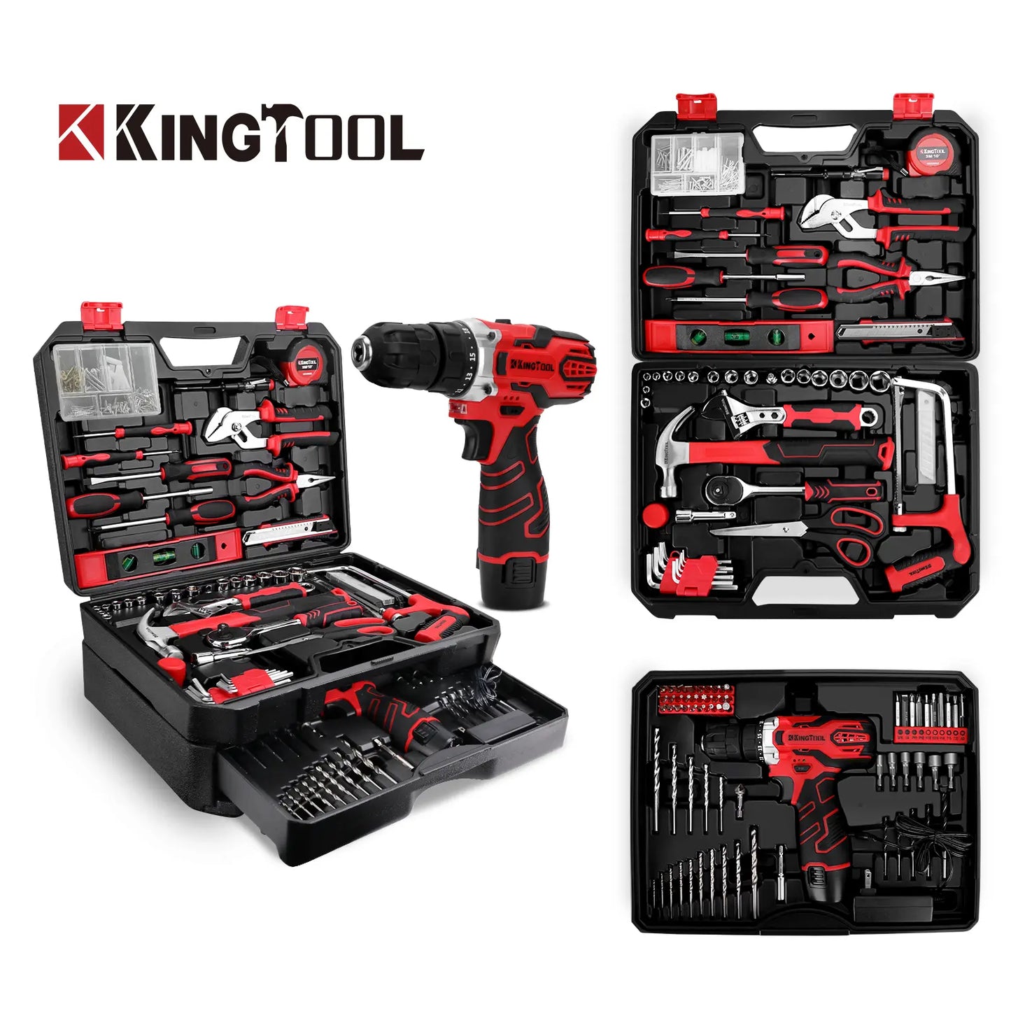 276-Piece 12V Cordless Drill & Home Repair Tool Kit with Carrying Case