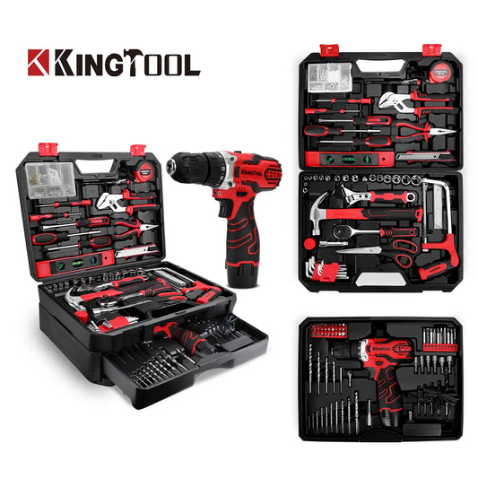 276-Piece 12V Cordless Drill & Home Repair Tool Kit with Carrying Case