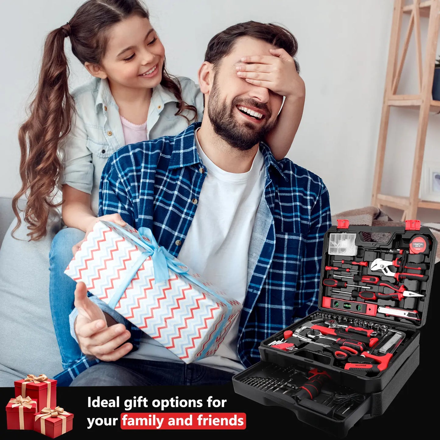 276-Piece 12V Cordless Drill & Home Repair Tool Kit with Carrying Case
