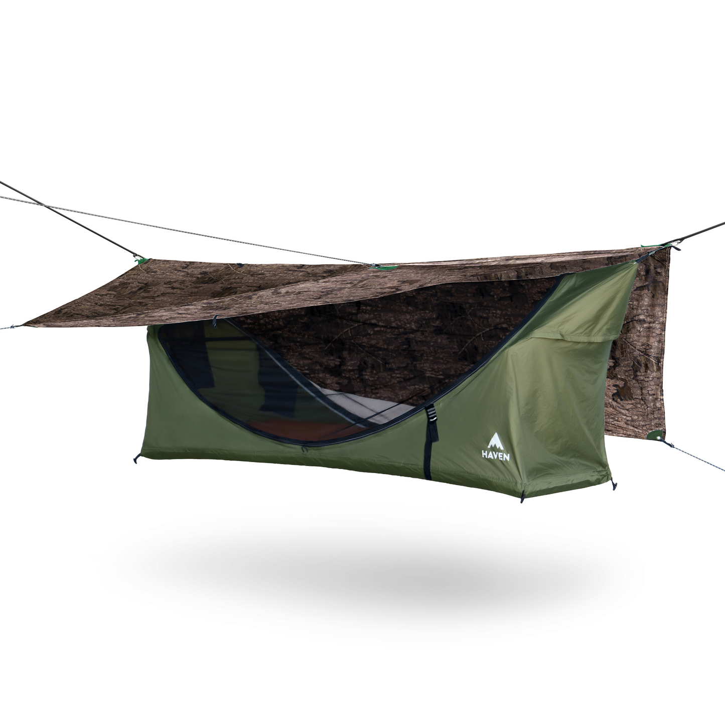 Lay-Flat Hammock Tent with Rainfly & Mosquito Net – Elevated 1-Person Camping Shelter