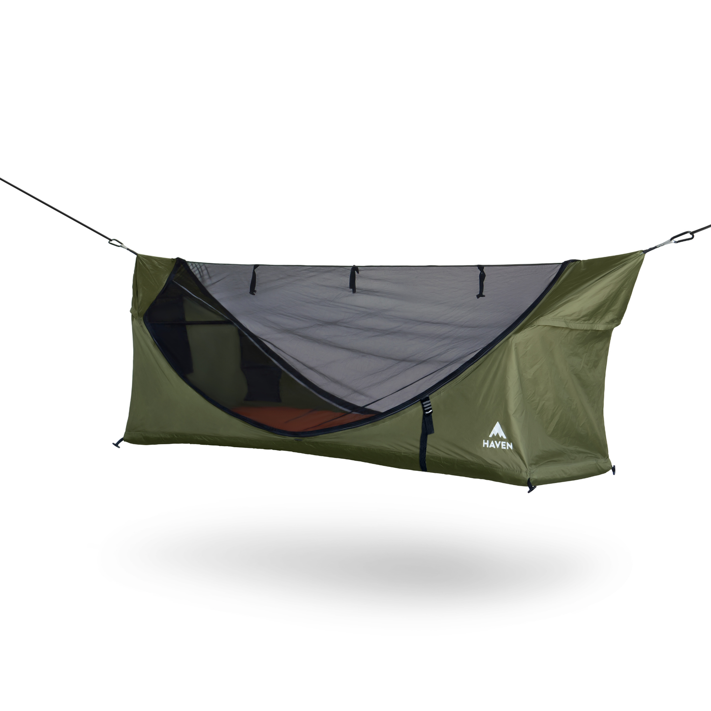 Lay-Flat Hammock Tent with Rainfly & Mosquito Net – Elevated 1-Person Camping Shelter