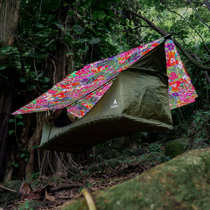 Lay-Flat Hammock Tent with Rainfly & Mosquito Net – Elevated 1-Person Camping Shelter