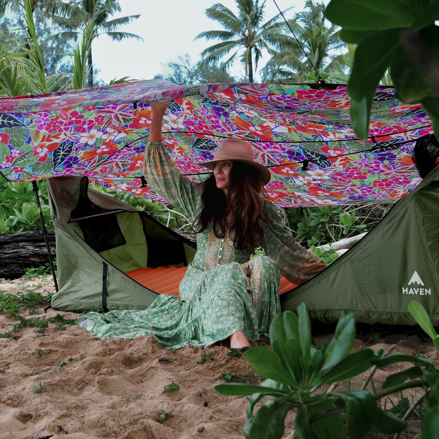 Lay-Flat Hammock Tent with Rainfly & Mosquito Net – Elevated 1-Person Camping Shelter