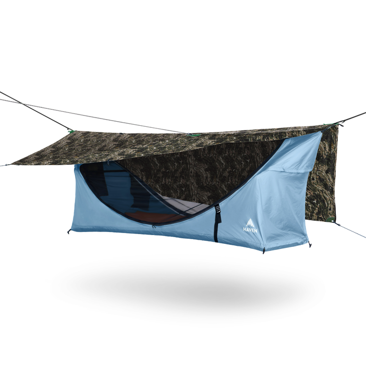 Lay-Flat Hammock Tent with Rainfly & Mosquito Net – Elevated 1-Person Camping Shelter