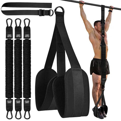 💪Home Gym Upgrade 49% OFF – Suspension Resistance Trainer Kit for Strength & Pull-Up Training - Black / 255 lbs